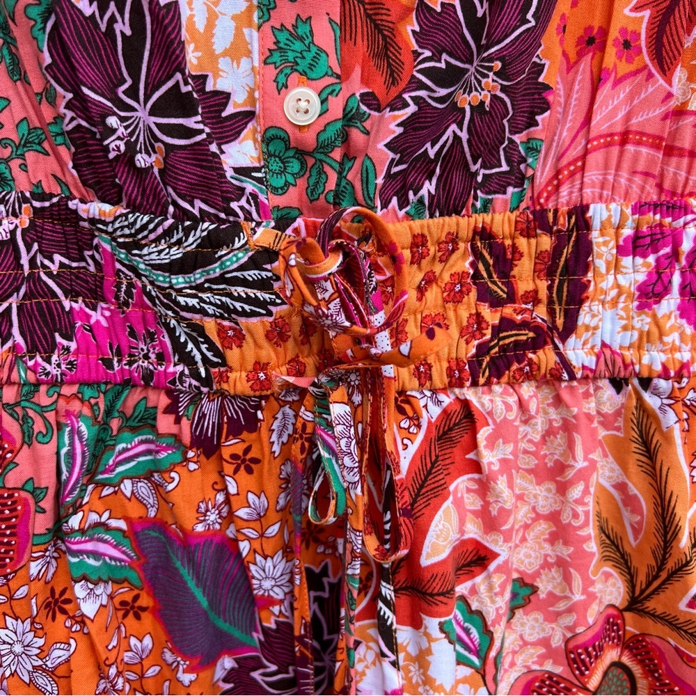 Loft Orange Patchwork Boho Drawstring Waist Mini … - image 6